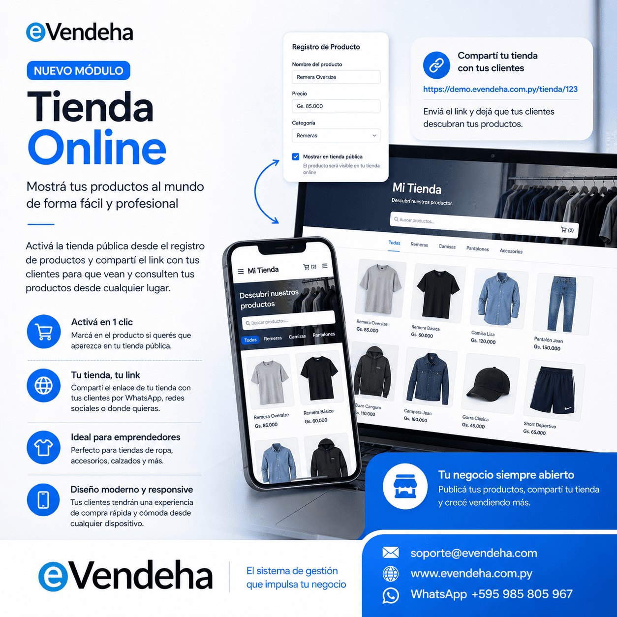 Módulo de tienda online eVendeha